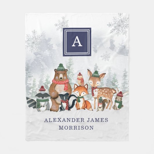 Tiefseewaldtiere Fleecedecke (Vorderseite)