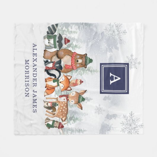 Tiefseewaldtiere Fleecedecke (Vorderseite (Horizontal))