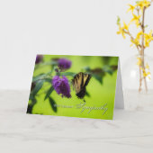 Tiefster Beileids-Schmetterling Karte (Gelbe Blume)