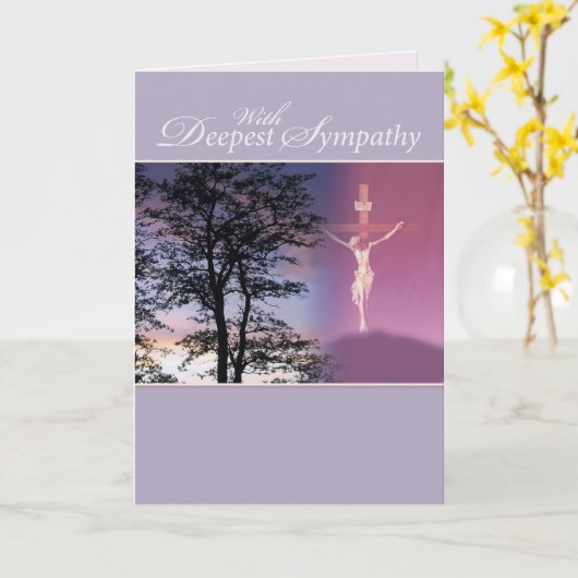 Tiefstes Beileid, religiös Karte (Gelbe Blume)