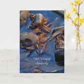 Tieftes Beileid, Herbstuntergang in blauem Wasser Karte (Gelbe Blume)