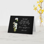 Tieftes Beileid Tante Weiße Orchideen Karte (Gelbe Blume)