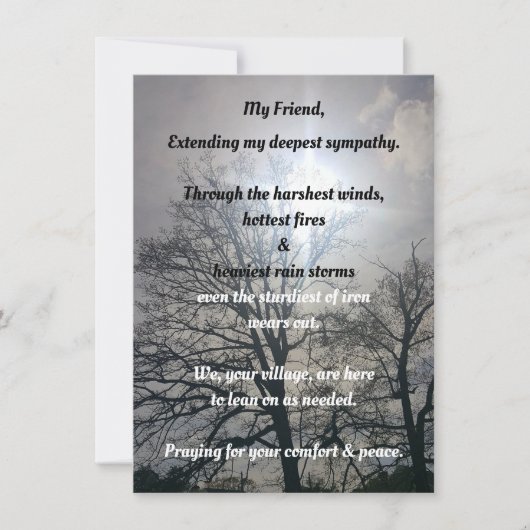 Tieftes Beileid von unserer Flachgrüßkarte (Vorderseite)