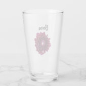 Tiefviolette Dahlienblüte Personalisiert Glas (Rückseite)