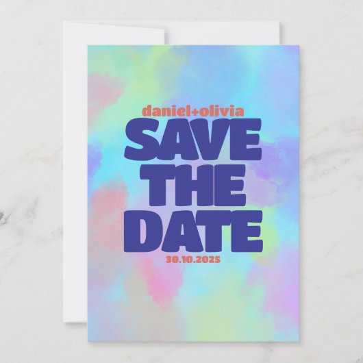 Tiefviolette weiche Hochzeit Save The Date (Vorderseite)