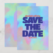 Tiefviolette weiche Hochzeit Save The Date (Vorne/Hinten)