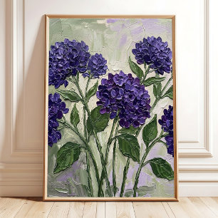 Tiefvioletter Hortensien-Abstrakter Kunstprint Poster