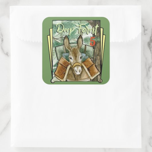 Tiefwald 5 quadratischer aufkleber (Tasche)