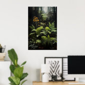 Tiefwaldfarn und Pilze, waldmoodig Poster (Heimbüro)