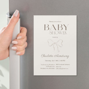 Tiefwarme Creme Chic-Bogen Baby Shower Magnet
