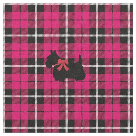 Tiefwärmer Herbst Pink Scottish Terrier kariert Stoff (Nahaufnahme)