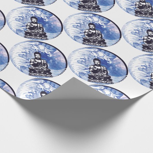 Tiefwasserbuddha-Welle Geschenkpapier (Ecke)