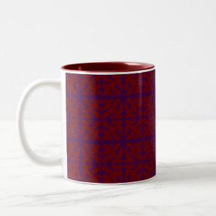 Tiefweinrot und lila Muster Zweifarbige Tasse