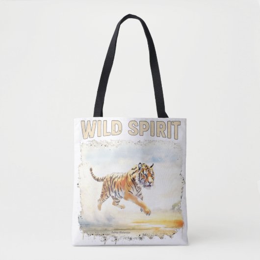 Tieger in Aktion - Wilder Geist Tasche (Vorderseite)