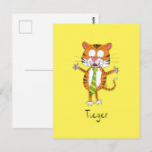 Tieger Tiger Mit einer Krawatte Funny Postcard Postkarte (Vorne/Hinten)