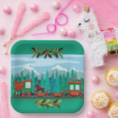 Tiel Merry Christmas Train Pappteller (Party)