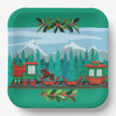 Tiel Merry Christmas Train Pappteller (Vorderseite)