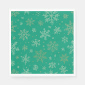 Tiel und Gold Snowflakes Serviette (Vorderseite)