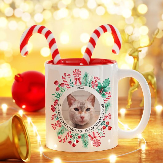 Tier 2 Foto Aquarellfarben Rot und Grüne Folien Zweifarbige Tasse