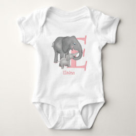 Tier ABC E ist für Elefantenbaby-Bodysuit Baby Strampler