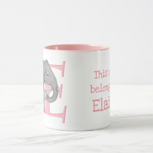 Tier ABC E ist zur Tasse von Elefanten bestimmt (Zentrum)