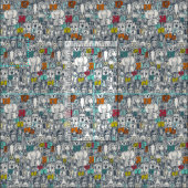 Tier-ABC-Indigo multi Stoff (Kachel)
