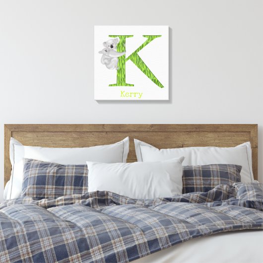 Tier ABC K ist für den Ausdruck "Koala canvas" gee Leinwanddruck (Insitu (Schlafzimmer))