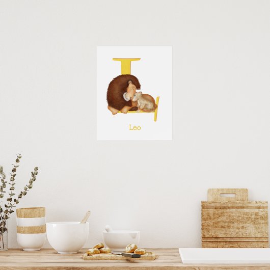 Tier ABC L ist für Löwendruck geeignet Poster (Küche)