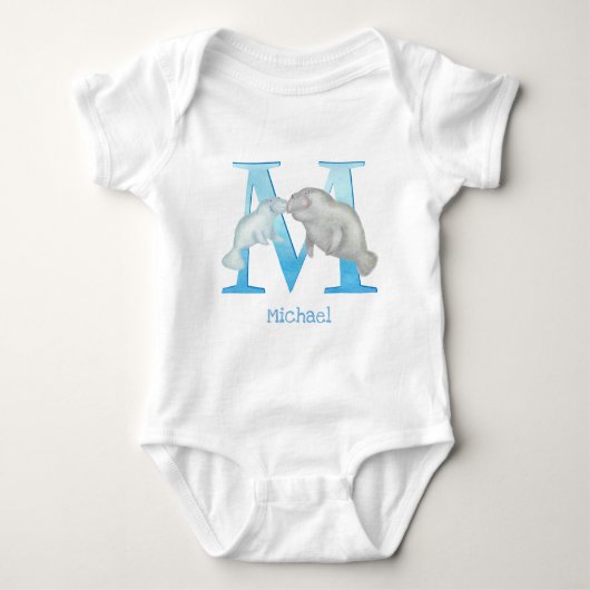 Tier ABC M ist für Manatebaby Bodysuit Baby Strampler (Vorderseite)