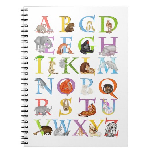 Tier-ABC-Notebook (blaue Version) Notizblock (Vorderseite)