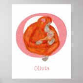 Tier ABC O ist für den Orang-utan-Druck bestimmt Poster (Vorne)