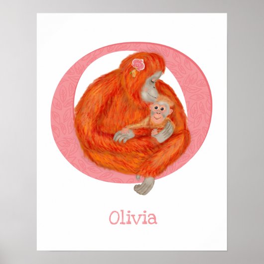 Tier ABC O ist für den Orang-utan-Druck bestimmt Poster (Vorne)