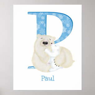 Tier ABC P steht für Polarbärdruck Poster