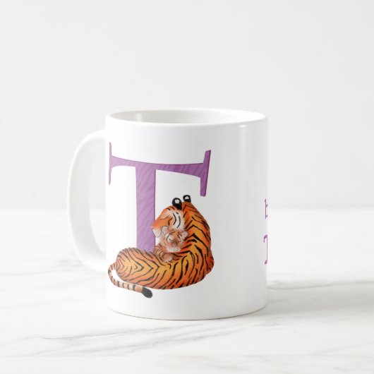 Tier ABC T ist für die Tasse von Tigern geeignet (Vorderseite Links)