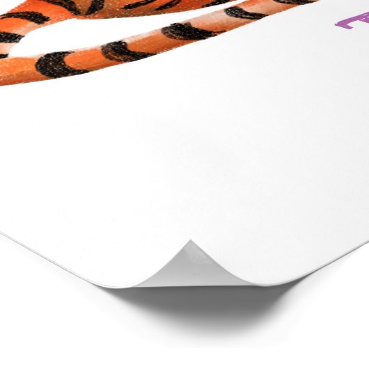 Tier ABC T ist für Tigerdruck Poster (Ecke)