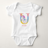Tier ABC U ist für Einhorn-Babybodysuit Baby Strampler (Vorderseite)