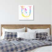 Tier ABC U ist für Einhorn-Leinwand-Druck bestimmt Leinwanddruck (Insitu (Schlafzimmer))