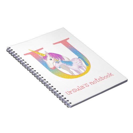 Tier ABC U ist für Einhorn-Notebook geeignet Notizblock (Rechte Seite)