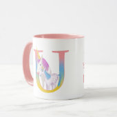 Tier ABC U ist zur Einhorn-Tasse bestimmt Tasse (Vorderseite Links)