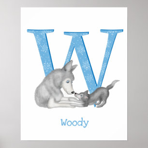 Tier ABC W ist für Wolfdruck geeignet Poster