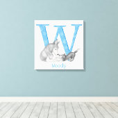 Tier ABC W ist für Wolfskulpturen geeignet Leinwanddruck (Insitu (Holzboden))