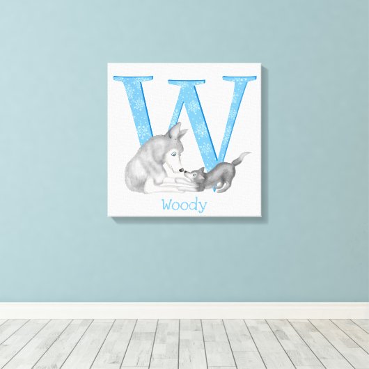 Tier ABC W ist für Wolfskulpturen geeignet Leinwanddruck (Insitu (Holzboden))