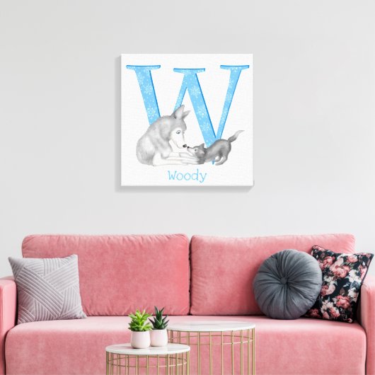 Tier ABC W ist für Wolfskulpturen geeignet Leinwanddruck (Insitu (Wohnzimmer))