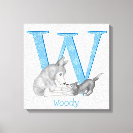 Tier ABC W ist für Wolfskulpturen geeignet Leinwanddruck (Vorderseite)