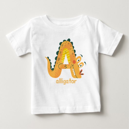 Tier Alphabet A für Alligator Baby T-shirt (Vorderseite)