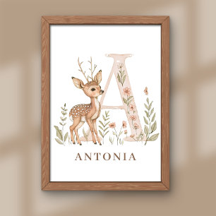 Tier-Alphabet-Buchstabe-A-Kinder-Name-Plakat Fotodruck