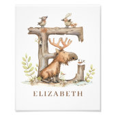 Tier-Alphabet Buchstabe E Kindername-Nursery-Poste Fotodruck (Vorne)