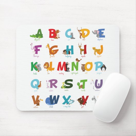 Tier-Alphabet-Buchstaben Mousepad (Mit Mouse)