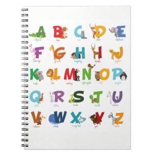 Tier-Alphabet-Buchstaben Notizblock