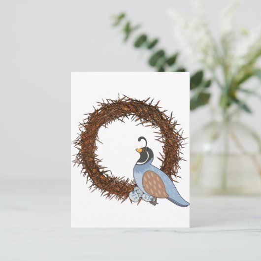 Tier Alphabet Quail Postkarte (Stehend Vorderseite)